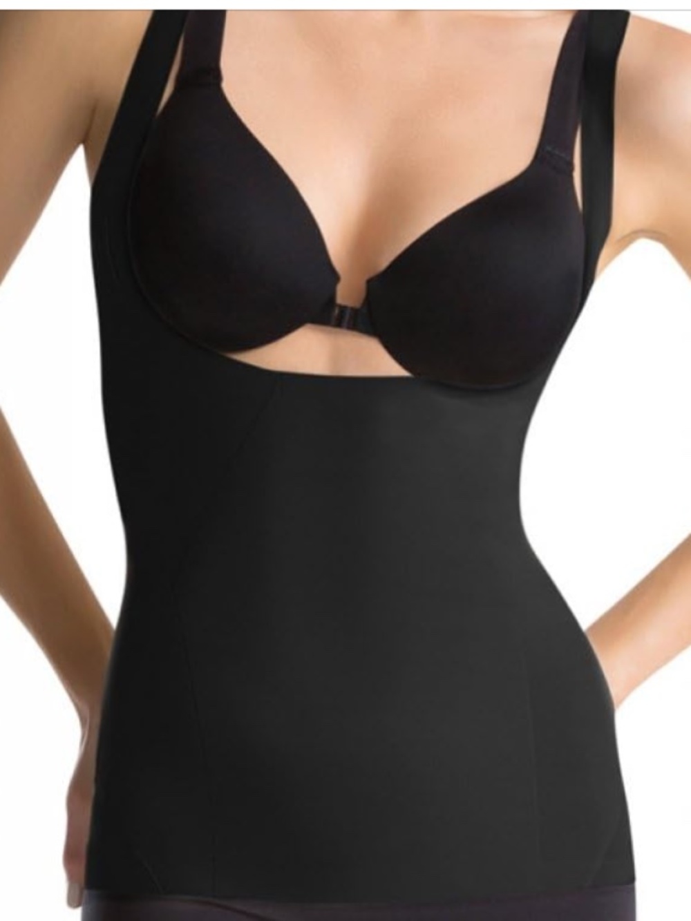 Spanx Assets Red Hot Label Open Bust Smoothing Cami/Tank Sz XL Black